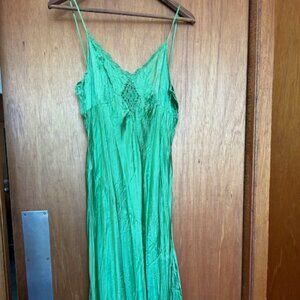 Green Silk Anthropology Esperanto Dress